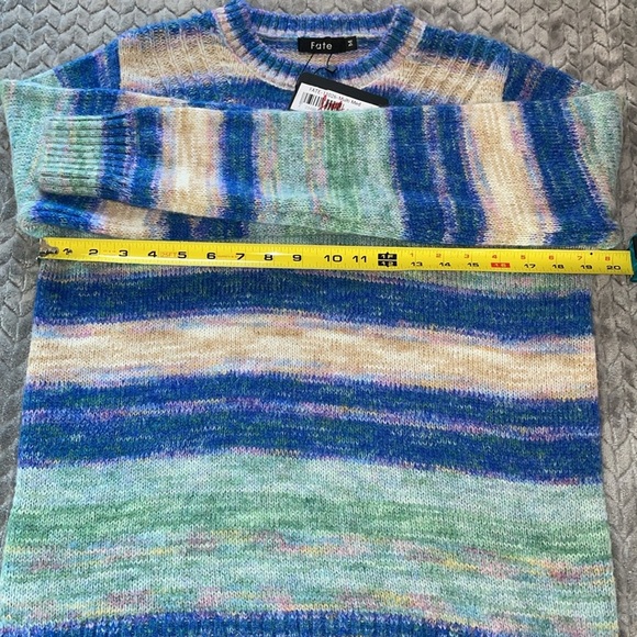 NWT Anthropologie FATE Long Sleeve multi color wool blend sweater.  Size M - Picture 5 of 7